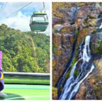 Cairns Skyrail Rainforest Cableway glass bottom ride over waterfall