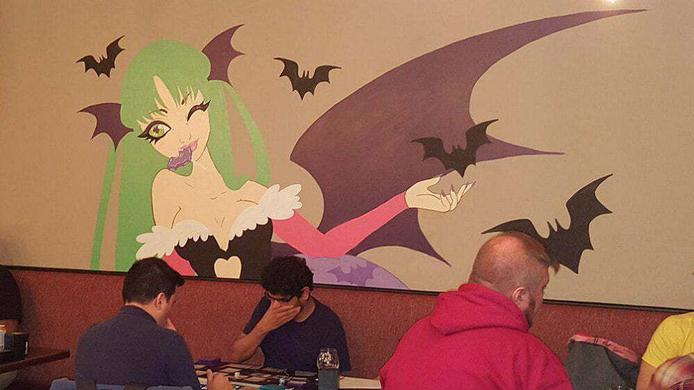 Atlanta Tardis Bar Doctor Who Cafes Battle and Brew Morrigan Mural tabletop gaming