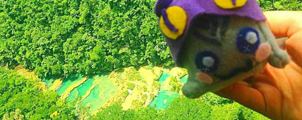 Aerial view of Semuc Champey Hike in Guatemala with Adventure Dragon in the foreground