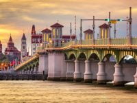St Augustine Bridge of Lions at Sunset